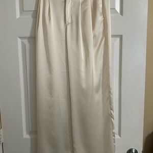 Cream Satin Pants